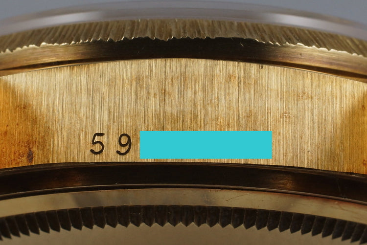 1979 Rolex YG Bark Day Date 18078 Champagne Dial with Box and Papers