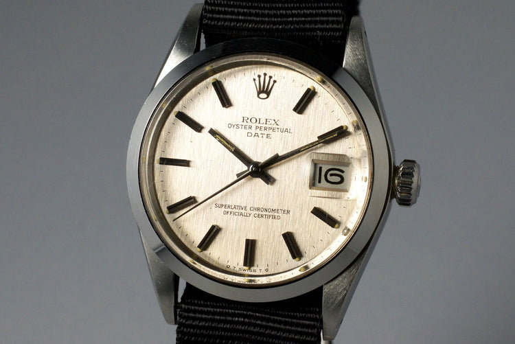 1972 Rolex Date 1500 Brushed Silver Sigma Dial