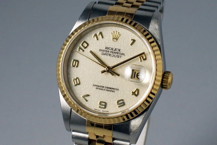 2000 Rolex Two Tone DateJust 16233 Cream Jubilee Arabic Dial