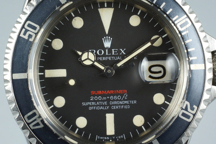 1969 Rolex Red Submariner 1680 Mark II Meters First Dial
