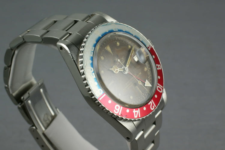 Rolex GMT 1675 Pointy Crown Guard Tropical chapter ring dial