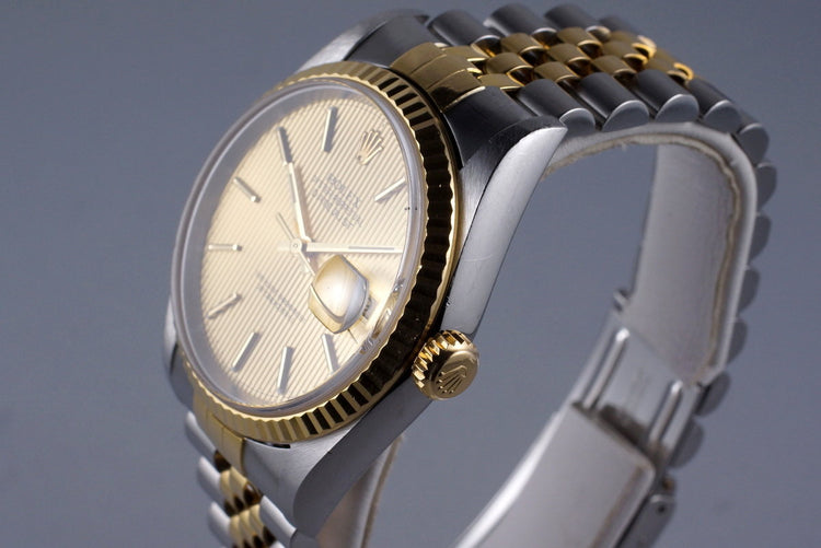 2000 Rolex Two Tone DateJust 16233 Tapestry Dial with Box and Papers