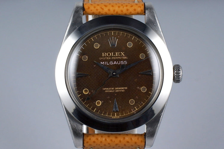 1958 Rolex Milgauss 6541 Tropical Non-Luminous Waffle Dial