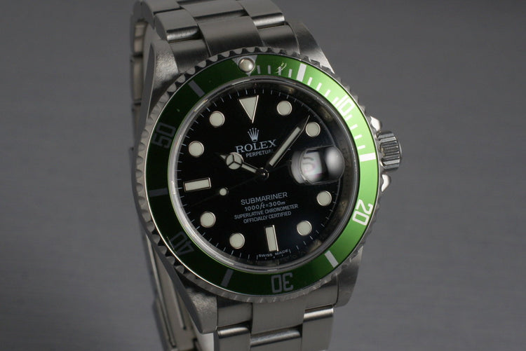 2009 Rolex Green Submariner 16610T Mark V Dial