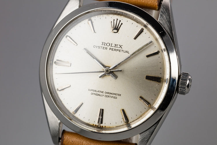 1965 Rolex Oyster Perpetual 1002 Silver Dial with Papers
