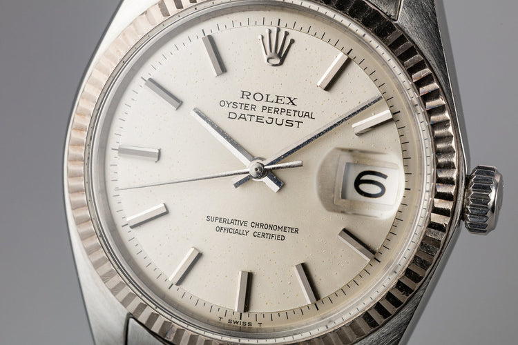 1968 Rolex DateJust 1601 No Lume Silver Dial with Service Papers