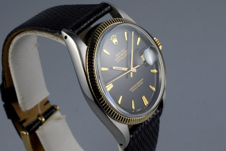 1961 Rolex Two Tone DateJust 1601 Glossy Gilt Black Dial