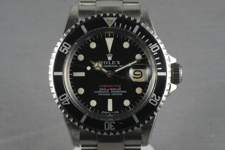 1969 Rolex Red Submariner 1680 Meters First Mark 1 Long F Dial