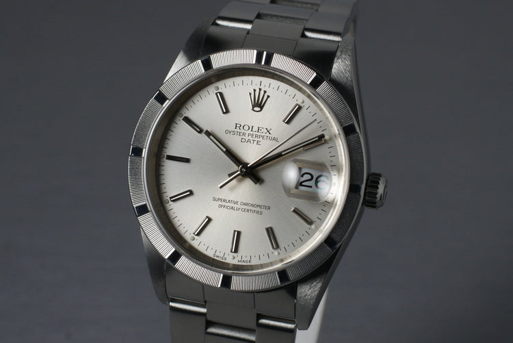 2001 Rolex Silver Dial Date 15210 with Box & Papers