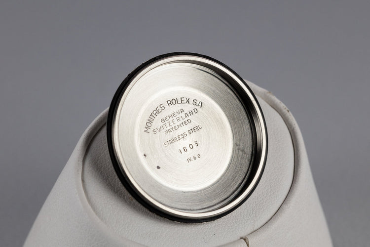 1960 Rolex DateJust 1603 SWISS Only Silver Dial with Rare Engine Turned Bezel