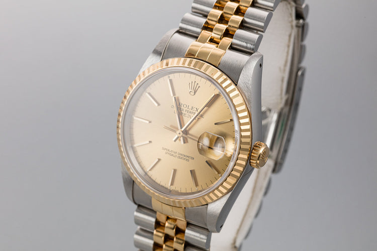 1993 Rolex Two-Tone Datejust 16233 Champagne Dial with Papers