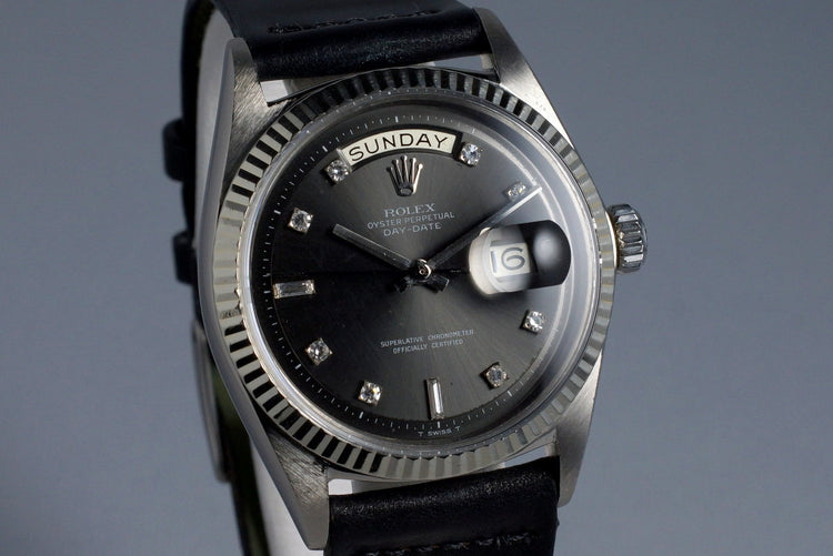 1964 Rolex WG Day-Date 1803 Factory Gray Diamond Dial