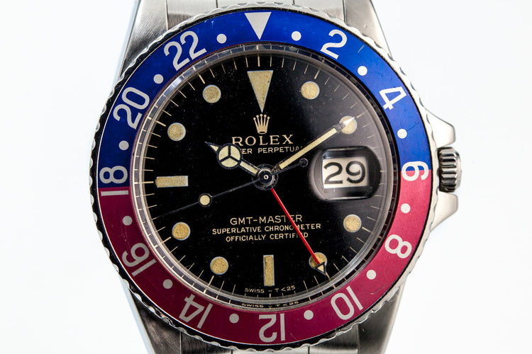1965 Rolex GMT 1675 Black Gilt Dial