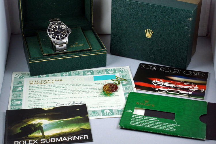 1982 Rolex Submariner 5513 Mark IV Maxi Dial with Box and Papers