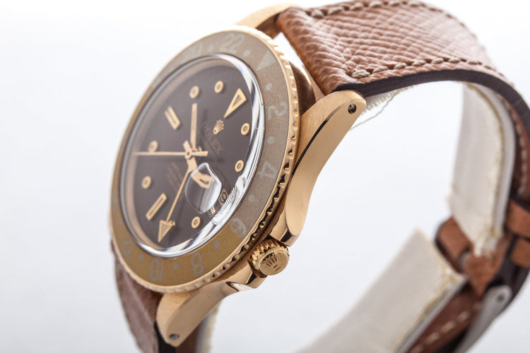 1969 Rolex 18K YG GMT 1675 Brown Dial and Concord Hands