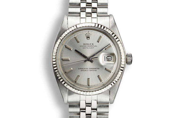 1972 Rolex DateJust 1601 No Lume Silver Dial