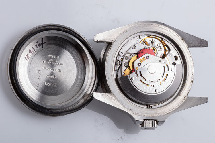 1986 Unpolished Vintage Rolex Submariner 5513 White Gold Surround Dial