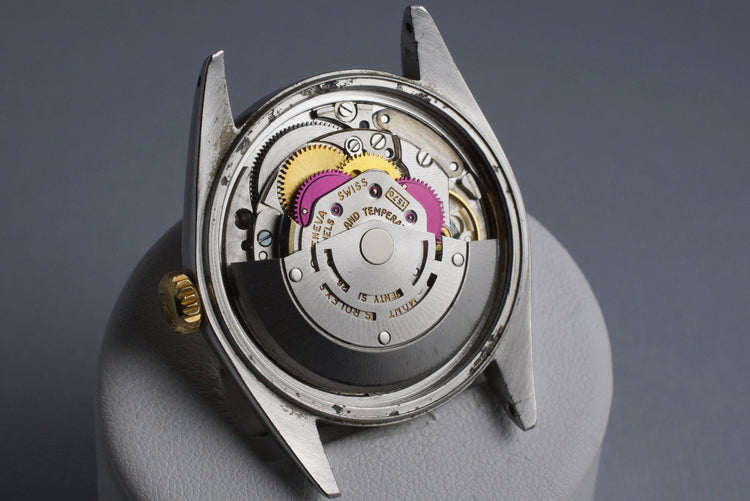 1968 Rolex Two Tone Datejust 1603 Glossy Black Dial