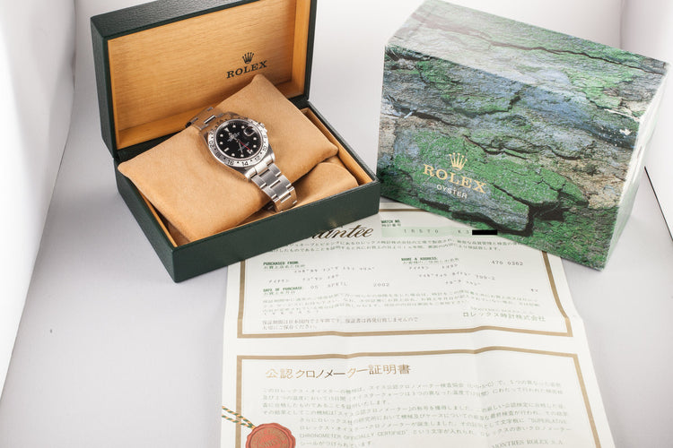 2001 Rolex Explorer II 16570 Black Dial with Box and Papers