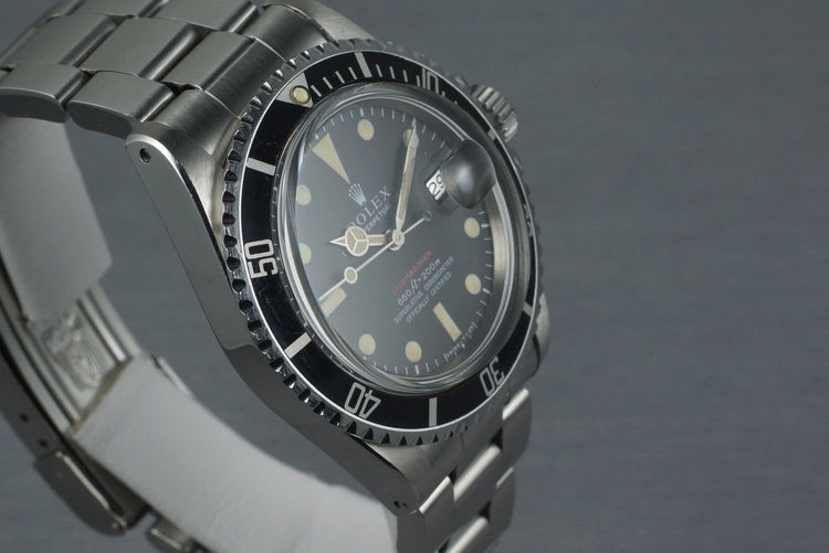 1970 Rolex Red Submariner 1680 Mark IV Dial with Box and Papers
