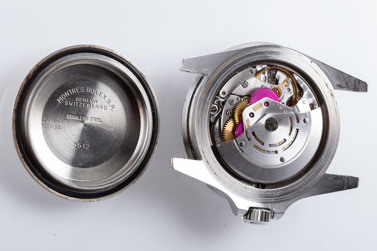 1984 Vintage Unpolished Rolex Submariner 5513 Glossy White Gold Surround Dial