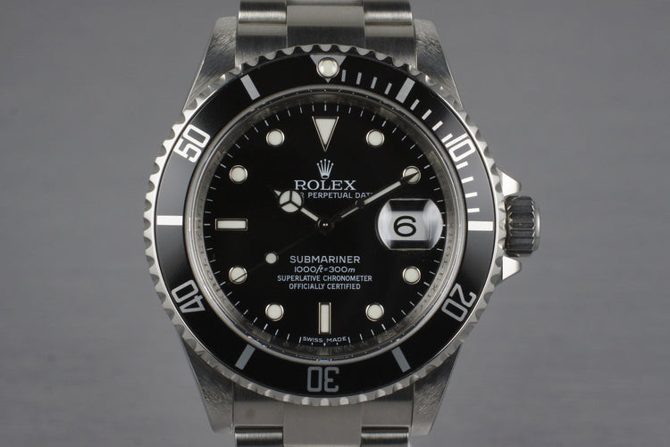 2007 Rolex Submariner 16610 with Box and Papers