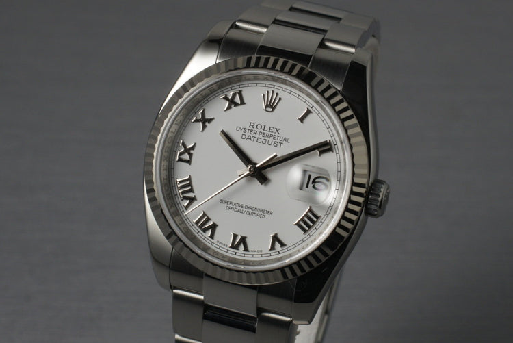 2006 Rolex DateJust 116234 with White Roman Numeral Dial