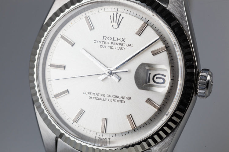 1970 Rolex DateJust 1601 Silver Dial with No Lume Dial