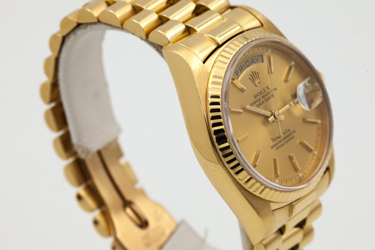 1978 Rolex YG Day Date 18038 with Champagne Tiffany & Co. Dial
