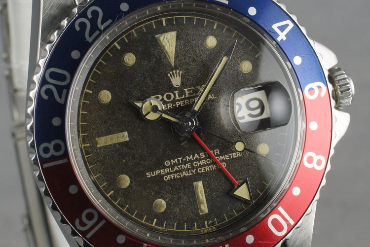 1961 Rolex GMT Ref: 1675 PCG with Gilt Chapter Ring Dial & Service Papers
