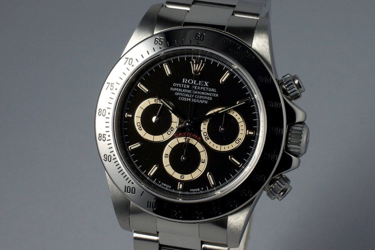 1997 Rolex SS Zenith Daytona 16520 Black Dial with RSC Papers