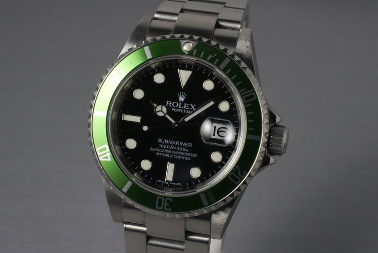 2009 Rolex Green Submariner 16610T Mark V Dial
