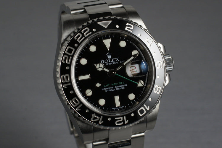 2009 Rolex GMT II 116710LN with Box and Papers