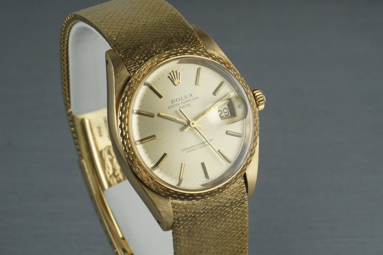 1982 Rolex Solid 18K Date 1514 with Rare Rolex Band