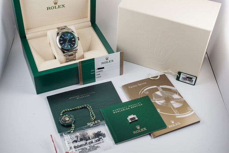 2015 Rolex Milgauss 116400GV Blue Dial with Box and Papers