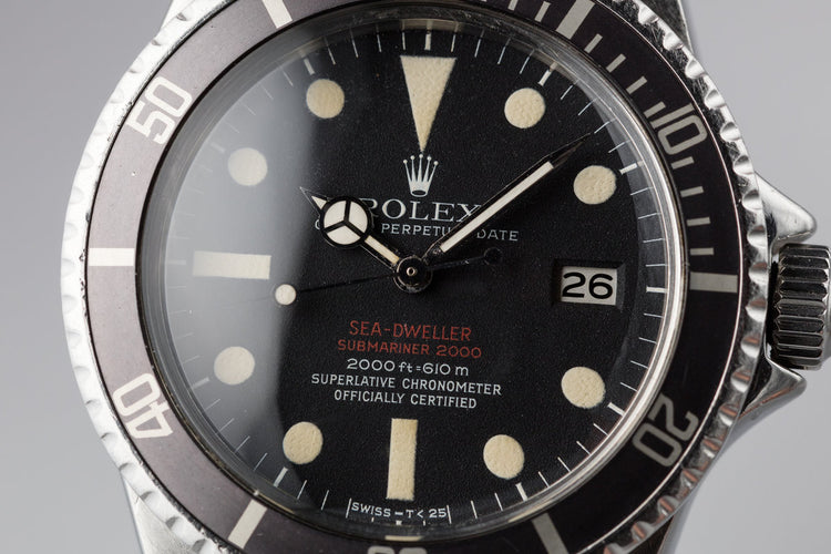 1972 Rolex Double Red Sea-Dweller 1665 MK III Dial