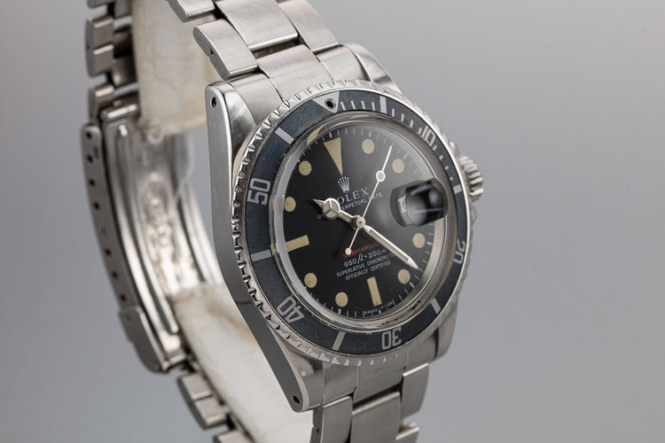 1969 Rolex Red Submariner 1680 MK IV Dial with Box and Double Punch Papers
