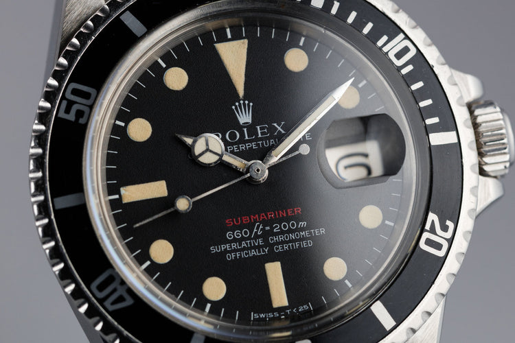 1970 Rolex Red Submariner 1680 MK IV Dial with "Kissing 40" Insert