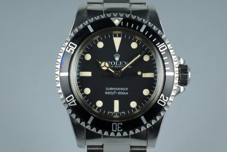 1982 Rolex Submariner 5513 Mark IV Maxi Dial with Box and Papers