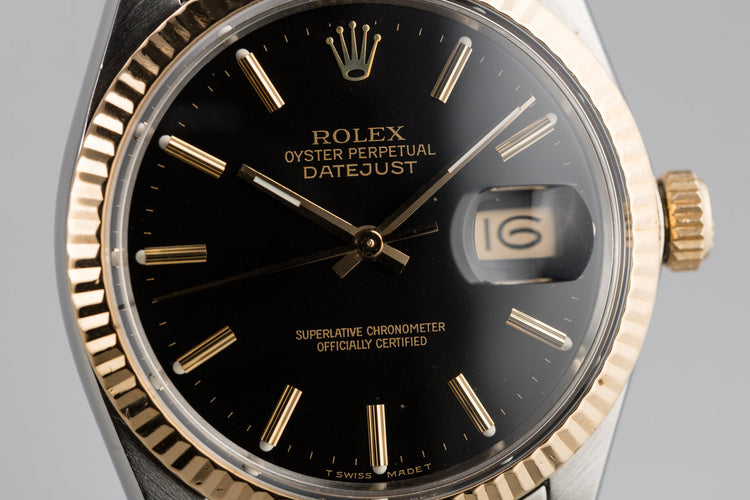 1987 Rolex Two-Tone DateJust 16013 Black Dial