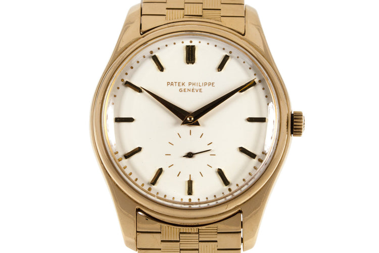 1955 YG Patek Philippe Calatrava 2526 Automatic with White Enamel Dial with Archive Papers