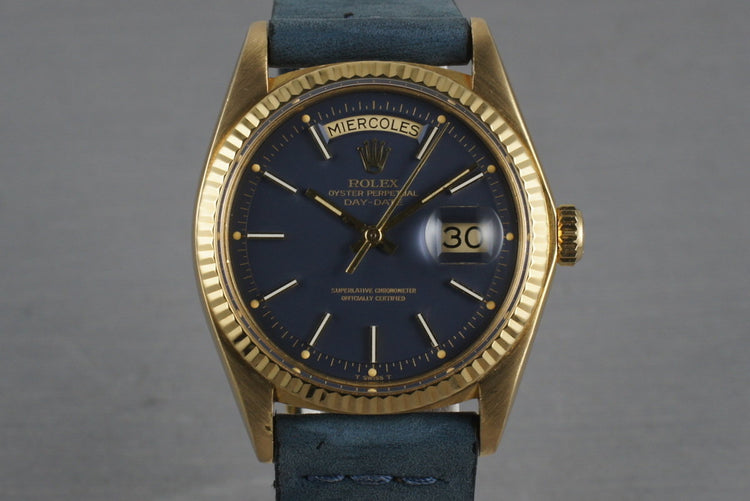 Rolex Vintage 18K YG President: Ref 1803 with Blue Dial