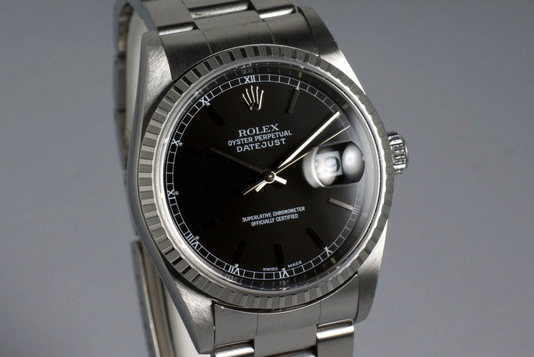 2001 Rolex DateJust 16220 Black Dial