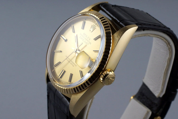 1978 YG Rolex DateJust 1601 with Champagne Dial