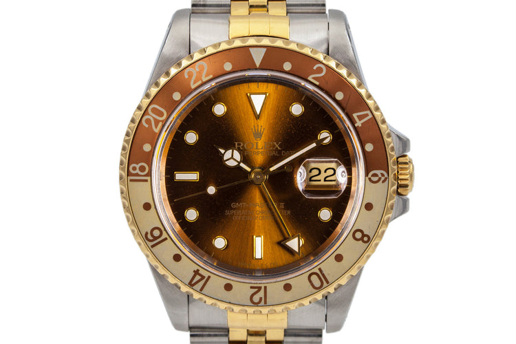 1991 Rolex Two Tone GMT II 16713 with Root Beer Dial