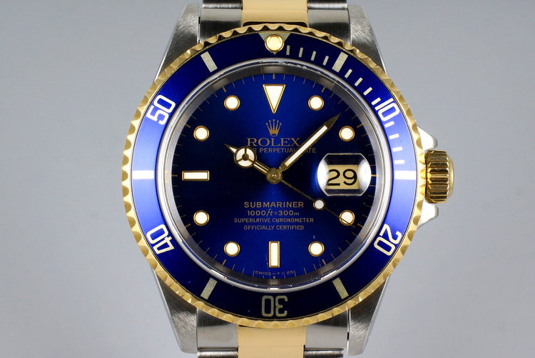1995 Rolex Two Tone Blue Submariner 16613
