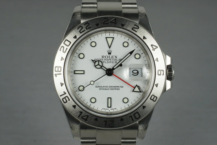 2000 Rolex Explorer II 16570 with White Dial