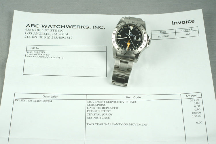 1972 Rolex Explorer II Ref: 1655 with Mark I Dial and Service Papers