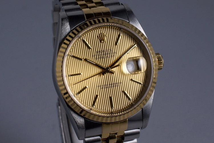 2000 Rolex Two Tone DateJust 16233 Tapestry Dial with Box and Papers