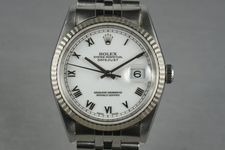 1995 Rolex Datejust 16234 White Roman Dial